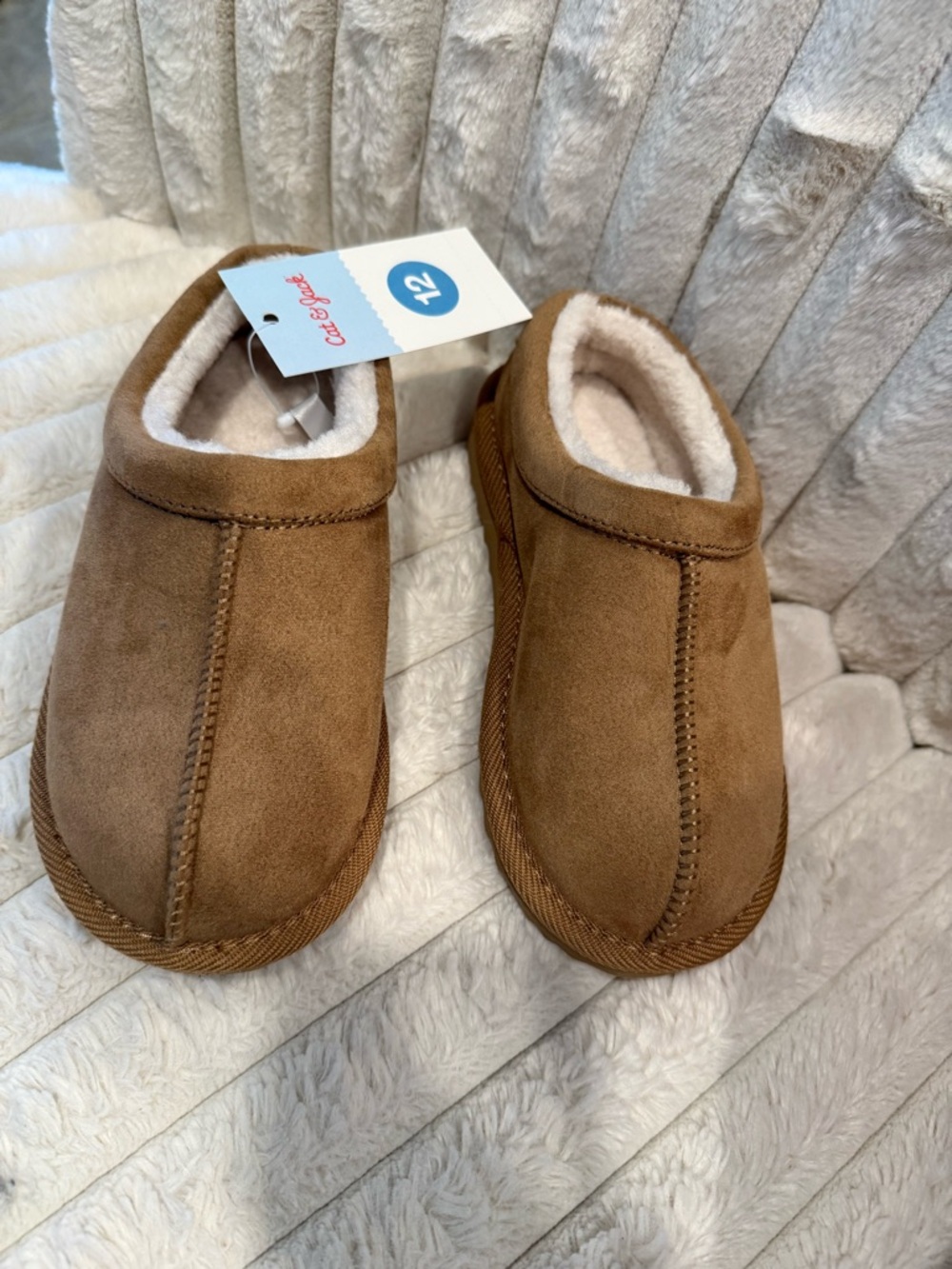 Cozy Brown Faux Suede Slip-On Slippers